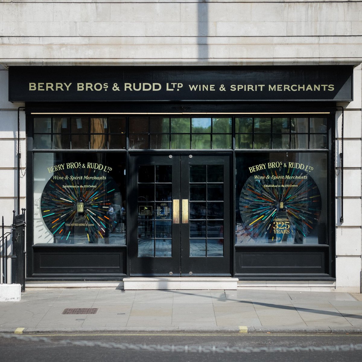 The current windows of our London Shop: celebrating 325 years of Berry Bros. & Rudd.