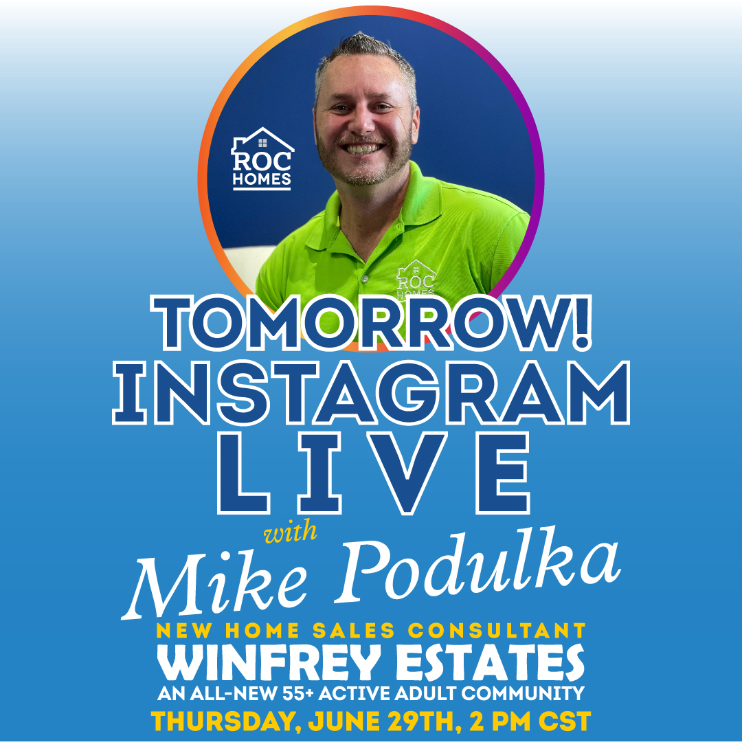 We're on #instagramlive tomorrow, 2 pm!

instagram.com/roc_homes/

#InstaLive #LiveVideo #LiveAudience #realestateagent #newhome #househunting #homesforsale  #55plus #activeadult #activeadultcommunity #55plushouston  #55activeadulthouston #epcon #epconcommunities #realtors