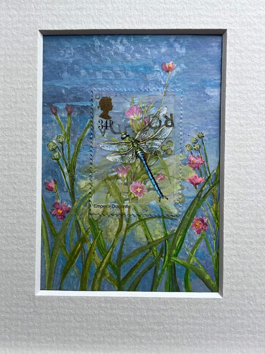 Dragonfly Artwork 
#dragonfly #dragonflies #pollinators 
#insects #philately #mailart #vintagestamps