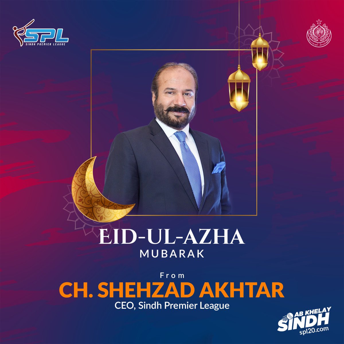 I wish you all a very happy Eid-ul-Azha and the very best for you and your families.

#spl #GovtofSindh #shahidafridi #abkhelaysindh #CuttingEdgeSport #SindhPremierLeague #AlHayatGroup #TPT #ZGroup #GFSBuildersandDevelopers #EidUlAzha #ShehazdAkhtar