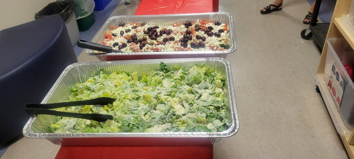 A delicious staff lunch provided by <a href="/rvsed/">Rocky View Schools</a> as we gather to wrap up our year. Cleaning can wait, good food shared with friends cannot  💙❤️ Thank you! Thank you also to Paros On Main for preparing this amazing food!