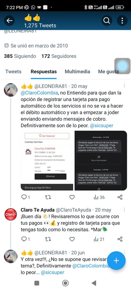 LEONEIRA81's tweet photo. @ClaroColombia @ClaroColombia es de lo peor, súper confirmado. Más de un mes y sigo a la espera de una solución... https://t.co/uLFjQXjLcs