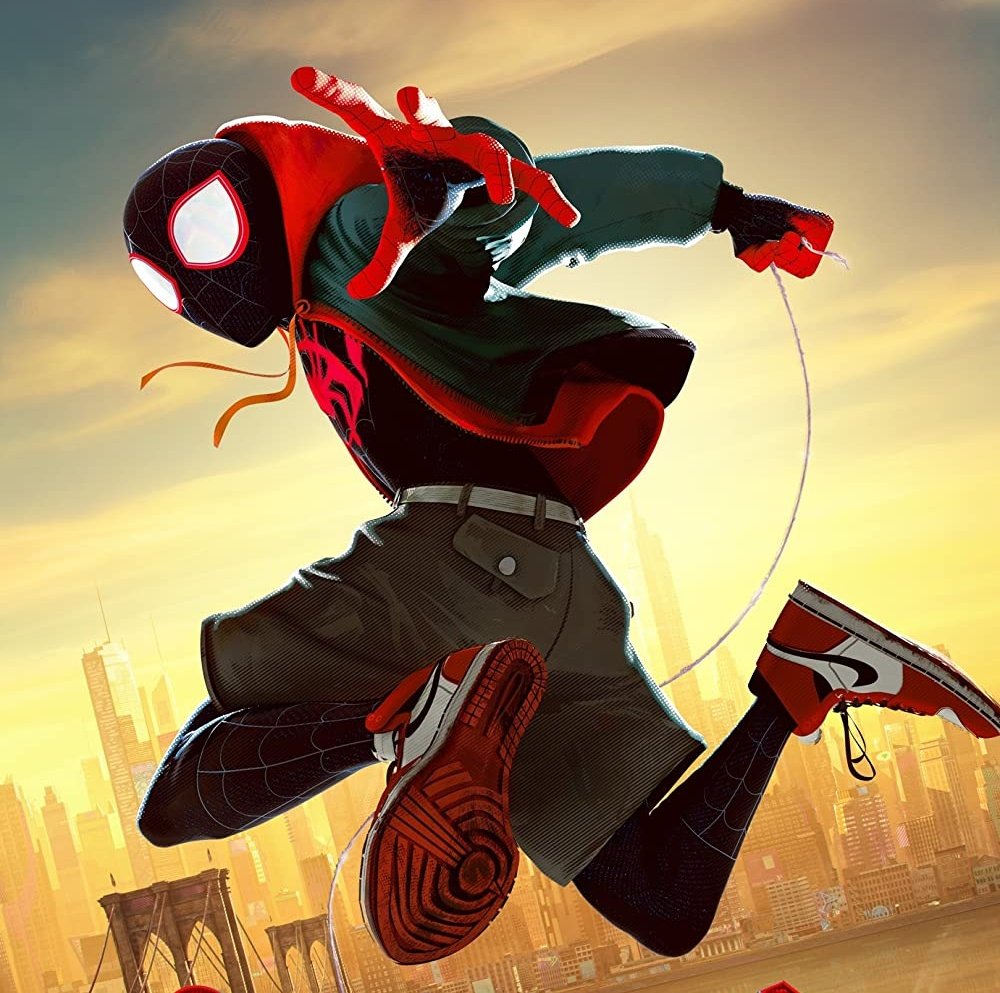 the6eyed's tweet image. spiderperson wearing regular clothes over their suit will always be peak character design