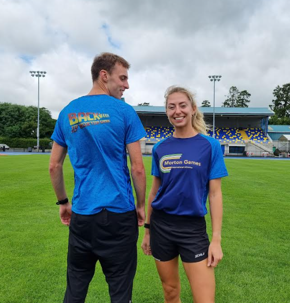 MortonGames's tweet photo. Many thanks to Amy O'Donoghue and Cathal Doyle for helping launch Morton Games, July 14th in Morton Stadium on Wednesday.
#ContinentalTourBronze
#BacktotheFever https://t.co/QJ9FATAicf