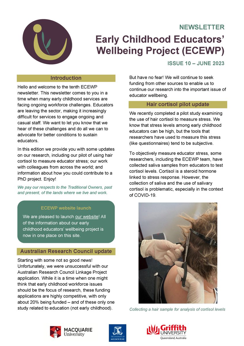 We are pleased to bring you our latest newsletter, with updates on our Early Childhood Educators' Wellbeing Project:
mq.edu.au/__data/assets/…
#ozearlyed #earlyeducation