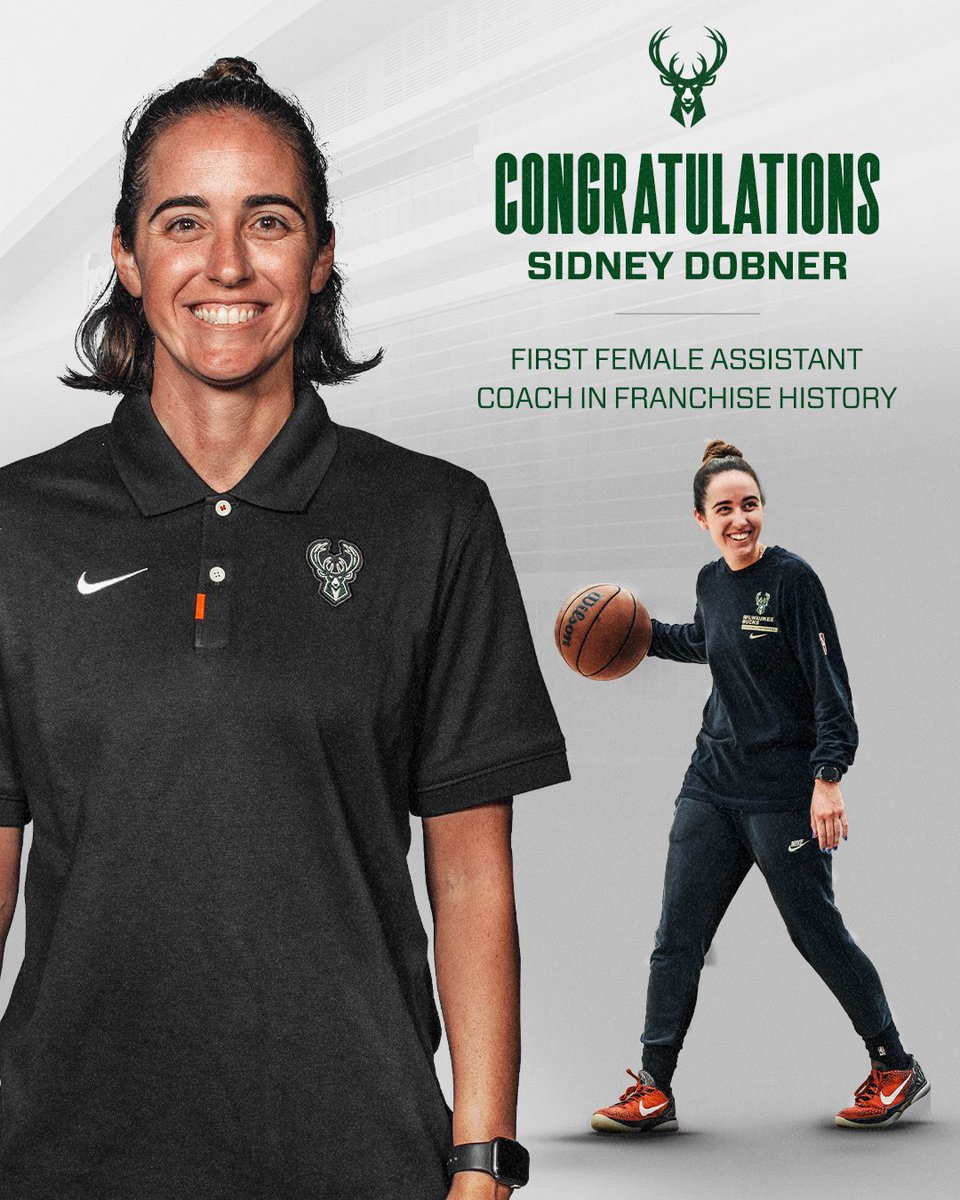 Sidney Dobner enters her 6th season with the Bucks and has recently been promoted to become the first female assistant coach in franchise history!!