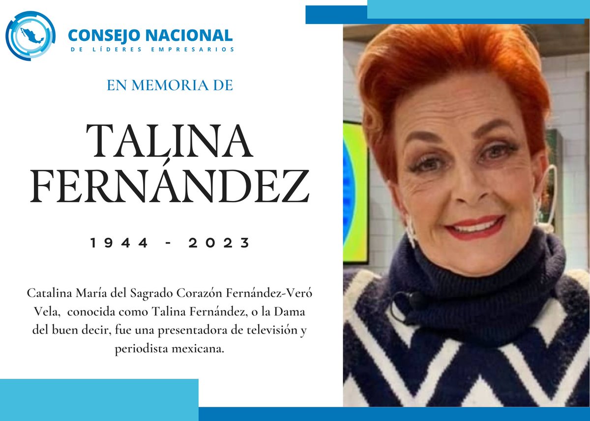 Lamentamos profundamente el fallecimiento de nuestra querida Talina Fernández, ‘La dama del buen decir’.  Su legado quedará en la memoria de todo su público.  Descanse en paz. 🕊
#talinafernandez