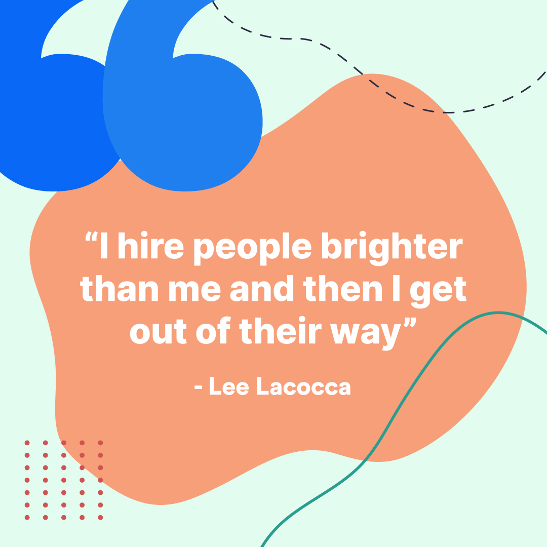 Do you want to be a successful leader? Here's a tip: hire people who are smarter than you and let them do their thing. Don't be intimidated by their skills, embrace them!  #Leadership #Teamwork #Success #Hiring #BusinessGrowth