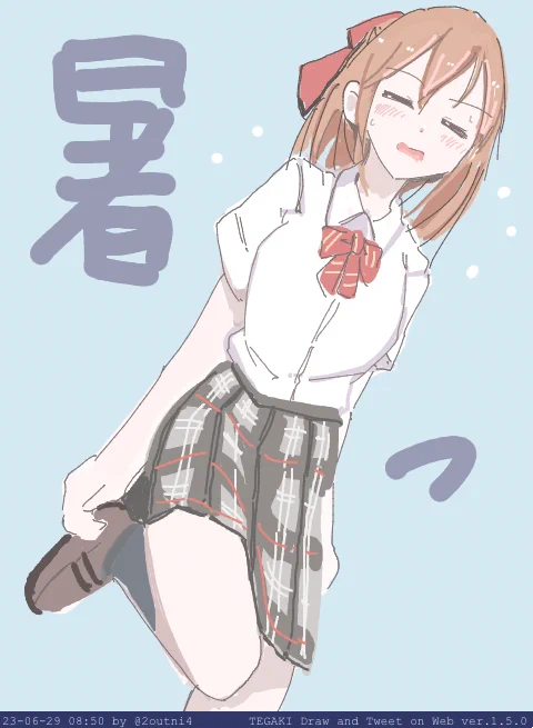 おはよう暑いよ太秦萌ちゃん #tegaki_dt