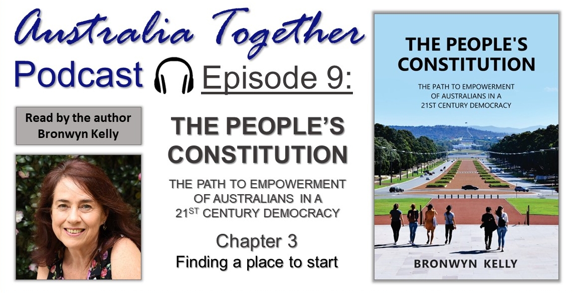 ACFPBronwyn's tweet photo. https://t.co/yt5rb7QCkd Next instalment of the full audio version of my new book, The People's Constitution: the path to empowerment of Australians in a 21st century democracy. Chapter 3 - Finding a place to start. https://t.co/NjDI5kqgqx