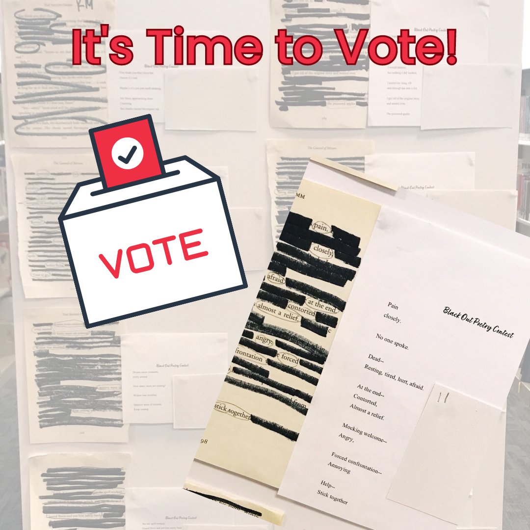 ShakerLibrary's tweet image. Don&apos;t forget to vote! Our Black-Out Poetry entries are now displayed in the Children&apos;s Room. Stop in and vote for your favorite! Voting ends at 9:00 pm June 30th.