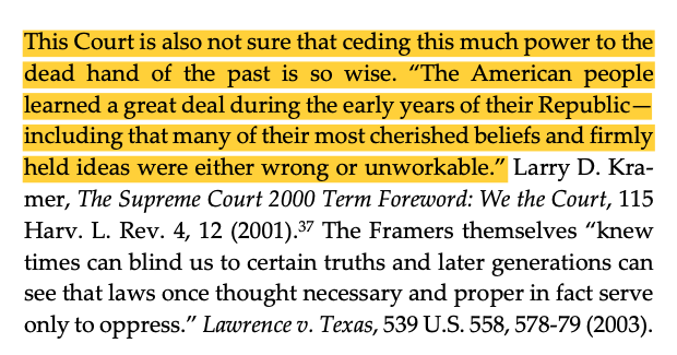 DannyYLi's tweet photo. Finally, Judge Reeves challenges originalist theory more generally, citing Larry Kramers's work on popular constitutionalism. https://t.co/buEGThhvmf