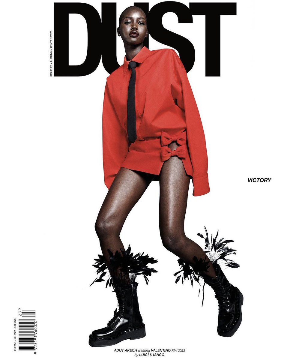 adut akech for dust magazine fw23 issue photographed by luigi and iango