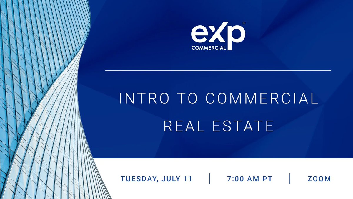 The FREE Intro to Commercial Real Estate Course is back!

Join us for a deep dive into our most valuable tools and learn how to get leads, determine property values and close deals in commercial real estate.

📅 July 11, 2023

Register: bit.ly/446E8HM

#eXpProud