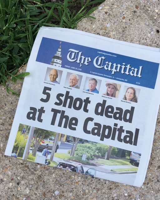 Guardians of the First Amendment
Five years ago today, the Capital Gazette and Annapolis community lost five newspaper reporters/staff: 
Gerald Fischman 
Rob Hiaasen 
John McNamara 
Rebecca Smith
Wendi Winters
It was the deadliest day for U.S. journalism since 9/11.
#neverforget