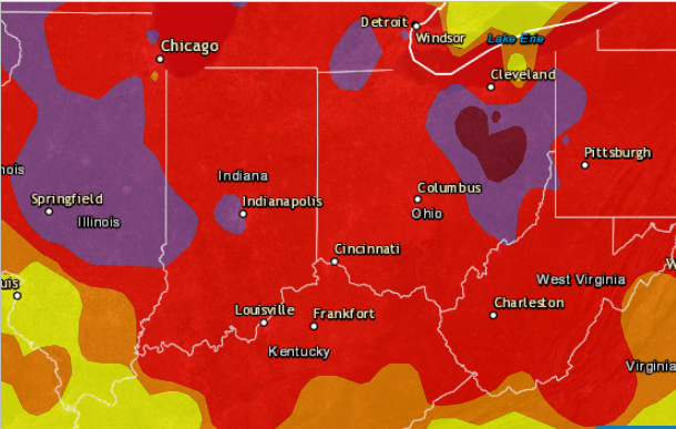 Tonight's air quality is unhealthy for the entire Ohio Valley region. Yuck.  While we have models that depict where smoke will go, the EPA is the official channel for air quality forecasts. Visit AirNow.gov for more detailed information.