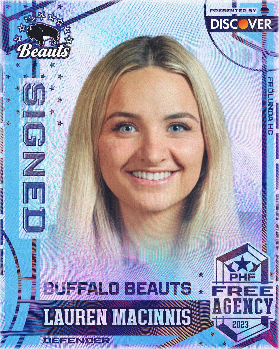 Lauren MacInnis, a graduate of @GoNUwhockey, will make her North American pro debut this season in Buffalo after signing a one-year contract with the Beauts.

#PresentedByDiscover 

✍️ bit.ly/3PyTjFq