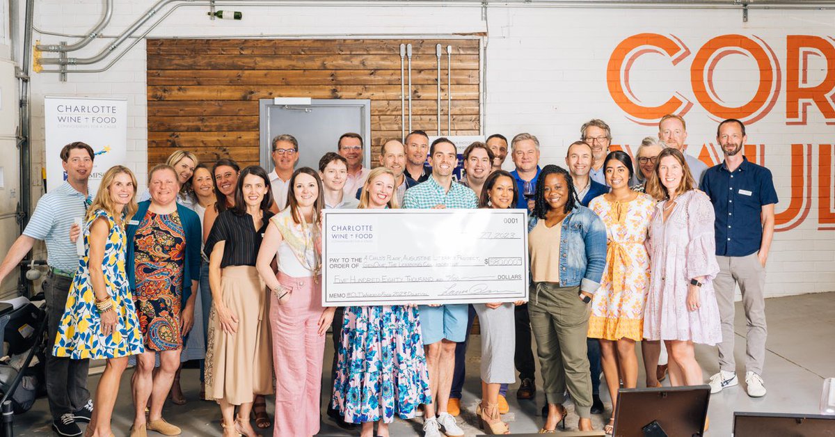 We wrapped up <a href="/CLTWineandFood/">Charlotte Wine & Food</a>'s 35th year of fundraising by distributing $580,000 to four Charlotte-area children's charities! 🎉

It is the largest donation we have been able to make in all of CW+F recorded history and we are forever grateful to our community!

📸: Josh Bannen