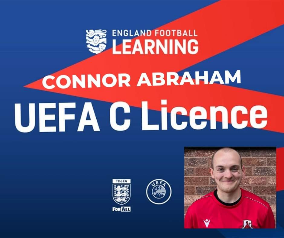 VSSFC's tweet image. A huge congratulations to first team manager Connor Abraham on completing his UEFA C Licence! #coachconnor #vineyfamily