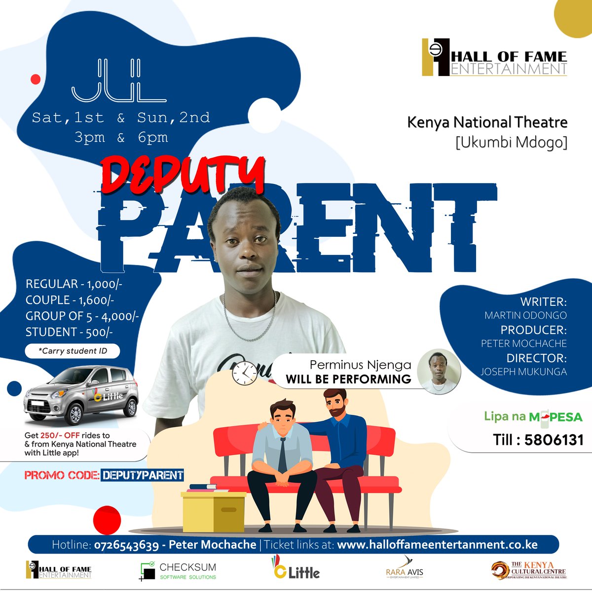 HallOfFameEnte1's tweet photo. Meet the cast.
@LittleAppKenya
@kutv_kenya
#twendetheatre #halloffameentertainment #hofe
Grab your tickets today. https://t.co/Kq3ZTjlTlI https://t.co/sooPzlUoPF