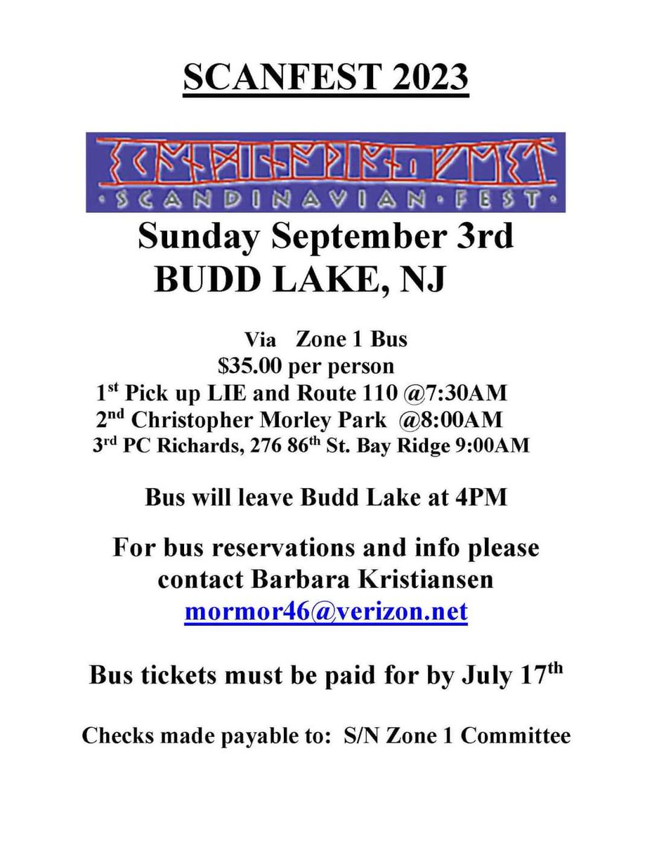 ellenlindstrom's tweet photo. Book your seat and rest your feet!  Take the BUS to Scanfest 2023 on Sunday, September 3rd.  Enjoy lots of fantastic Scandinavian festivities - crafts, food, music &amp; more!  Reserve your seat now! See you then - The Swedish Meatballs will be on the musical menu! ;) https://t.co/CpR4hDRo9s