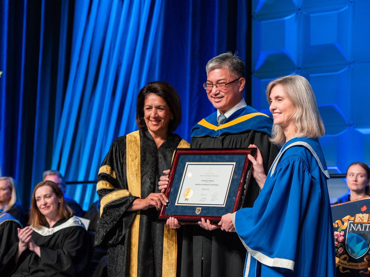 NAIT's tweet photo. What a way to start the week! We welcomed so many new NAIT alumni over the last two days. Here are but a few of our favourite moments from Convocation. Rewatch the full streamed events at https://t.co/fQgTofDNvY. #NAITGrad #OokForLife #ClassOf23 https://t.co/7Robm5cmqS