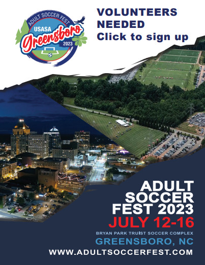 WE NEED YOU!! Volunteers please click the link below to sign up for USASA Adult Soccer Fest July 12-16 Bryan Park Truist Soccer Park in Greensboro NC docs.google.com/forms/d/e/1FAI…