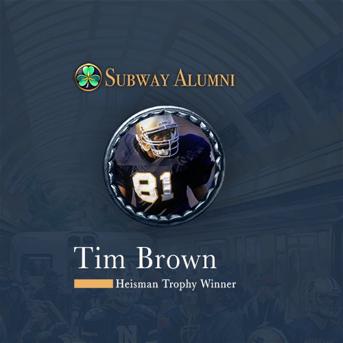 Tim Brown's journey from Notre Dame to the NFL epitomizes football excellence. A Heisman winner, Pro Bowler, and true legend. 

🔖subwayalumni.com/tim-brown/

#GoIrish☘️ #SubwayAlumni🚉
