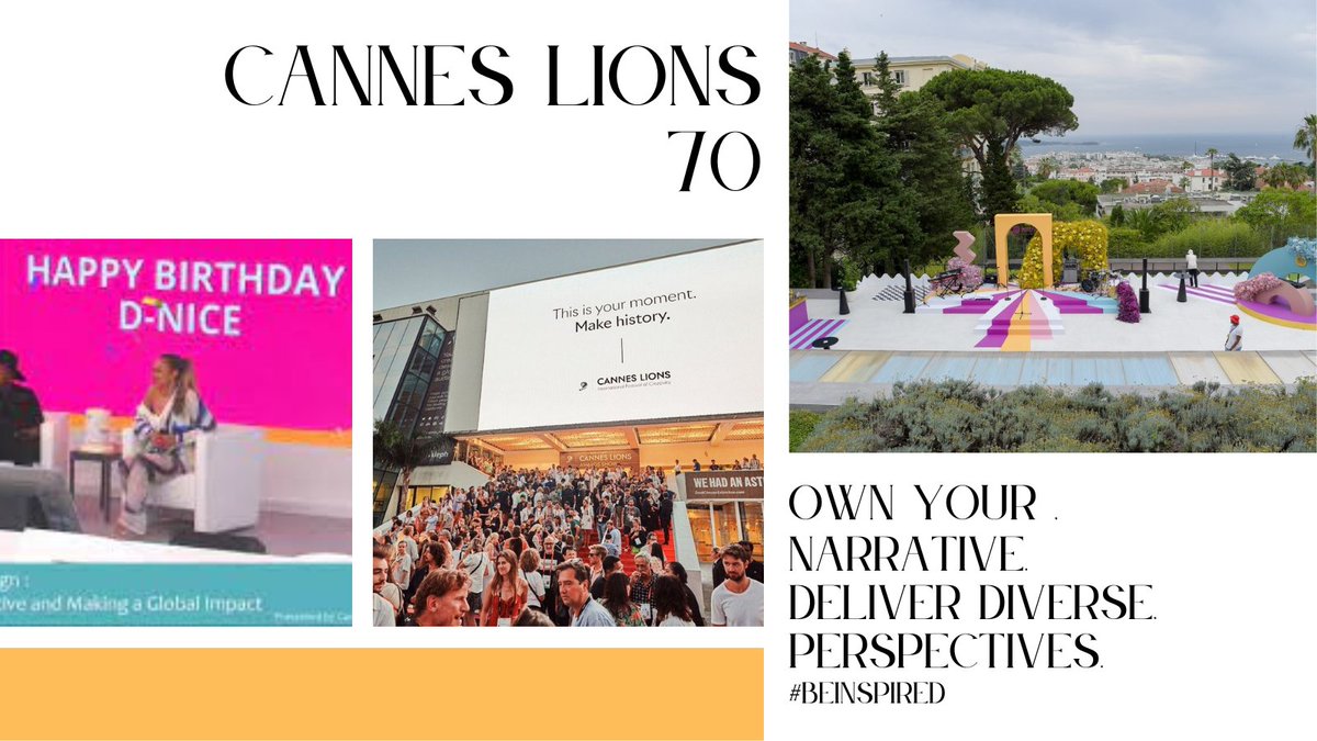 Own Your Narrative. Create a clear vision of your Goals. Believe in Your Skills. Listen and learn from DJ D-Nice and Valeisha Butterfield Jones, VP of Diversity and Partnerships and Engagement at Google. They’re at Cannes Lions #canneslions #beinspired ow.ly/u84M50OWHCG