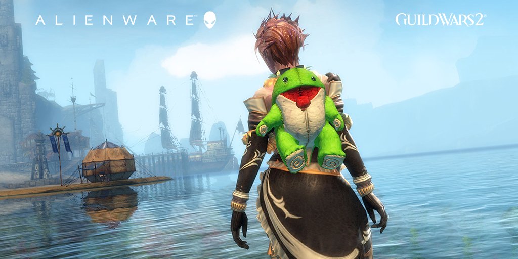 We're celebrating the announcement of #GW2SOTO with our friends at @alienware by sharing a gift! Head to na.alienwarearena.com/ucf/show/21687… to get a code for a free Green Plush Quaggan Backpack Cover while supplies last!
