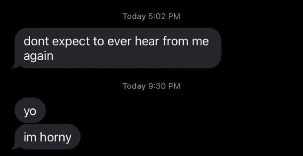men only want one thing and it’s disgusting https://t.co/3QL4PssvUP