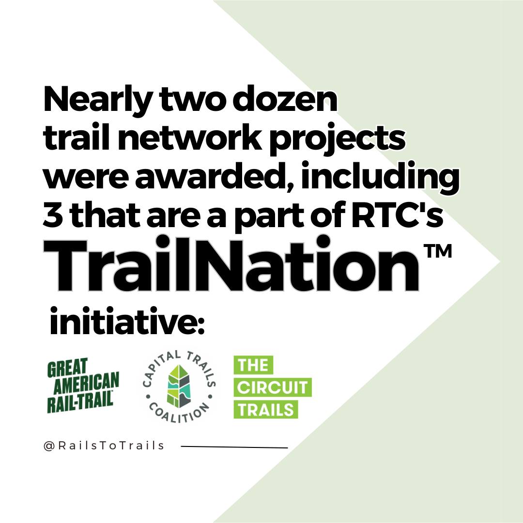 railstotrails's tweet photo. BREAKING: @USDOT  just announced the grant recipients of Rebuilding American Infrastructure with Sustainability and Equity (RAISE) program &amp; it’s game-changing for trail networks! 

Learn more about the RAISE: https://t.co/DZwGxsmK1E. #TrailNation #InvestingInAmerica https://t.co/WFfbYqa8Rt