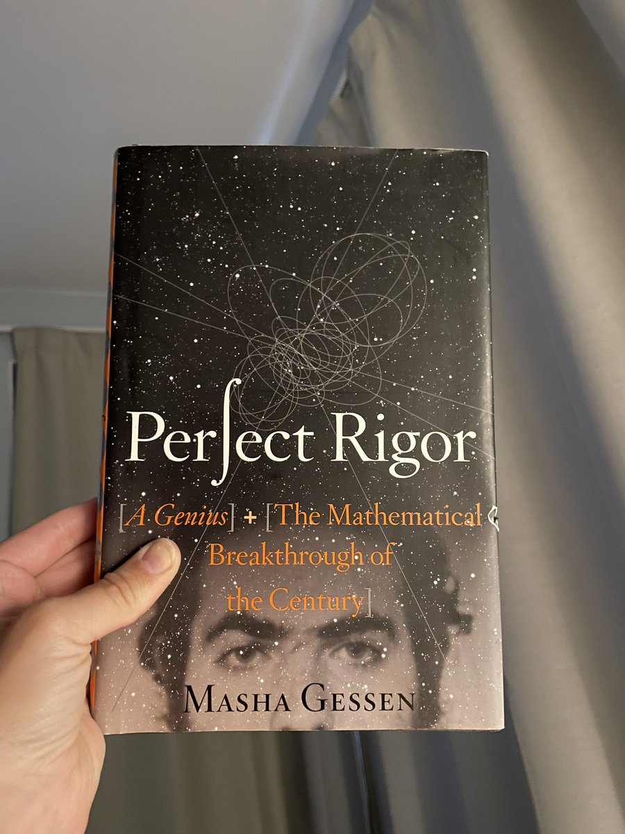 matemagikern's tweet photo. I’m so glad that my wife inspired me to read @mashagessen’s book on mathematician Grigorij Perelman. Who would’ve thought that the story of his life and career would be such a page turner? #mathreads https://t.co/uGCg9HaKJp