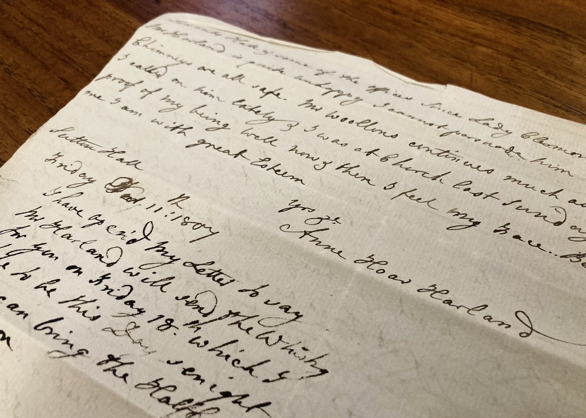 Nice addition this; an 1807 letter of Anne Hoar Harland (1745-1826); 18 years after her father Philip’s death she inherited the family estates at Sutton-on-the-Forest. Her first husband was the Rev Henry Goodricke, younger relation of Jaques Sterne’s wife Katherine.