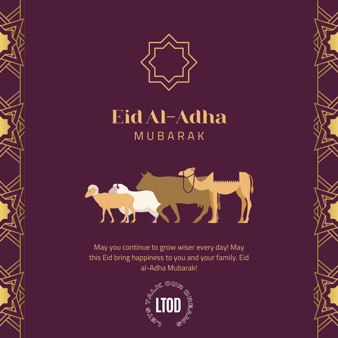 ltodqau's tweet photo. LTOD wishes you a happy Eid ul Adha! 💜❤🐑 #EidMubarak https://t.co/hrvRUscuP0