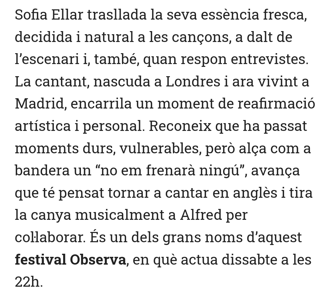 CA2LOTA's tweet photo. 🗞️ | Entrevista de @DiariDeSabadell a #SofiaEllar el 02/06/23 en la que habla de @alfredgarcia.
"Sofía tira la caña musicalmente a Alfred para colaborar."
"Pregunta a Alfred por cómo está la reina de España. Que lo está esperando en su torre."
🌐https://t.co/fIL7r0bpof https://t.co/HaTlHWWfw1