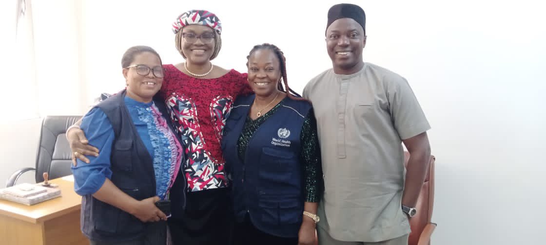 Here with the state coordinator, WHO, Dr. Nora Eyo, the Cholera/Emergencies Response Focal person, Mrs Grace Ireotoi, and Acting Permanent Secretary, Dr. Stanley Ehiarimwian

It was also lovely to catch up with Nora and Grace...
1/2