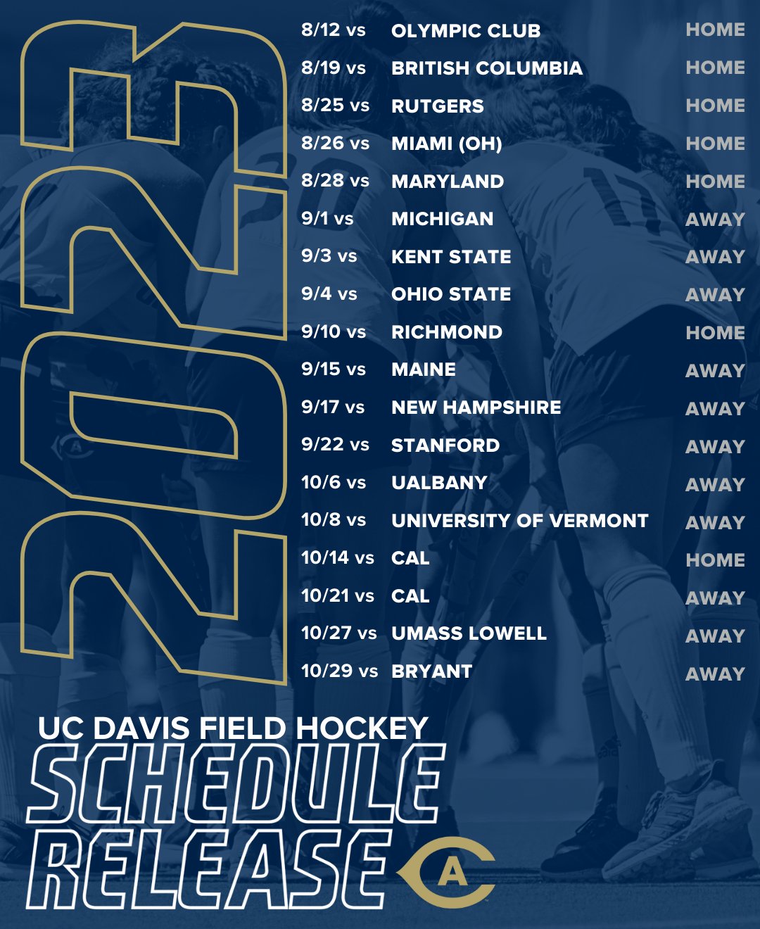 UC Davis Field Hockey on Twitter "The 𝟮𝟬𝟮𝟯 𝗦𝗖𝗛𝗘𝗗𝗨𝗟𝗘 has arrived ‼️