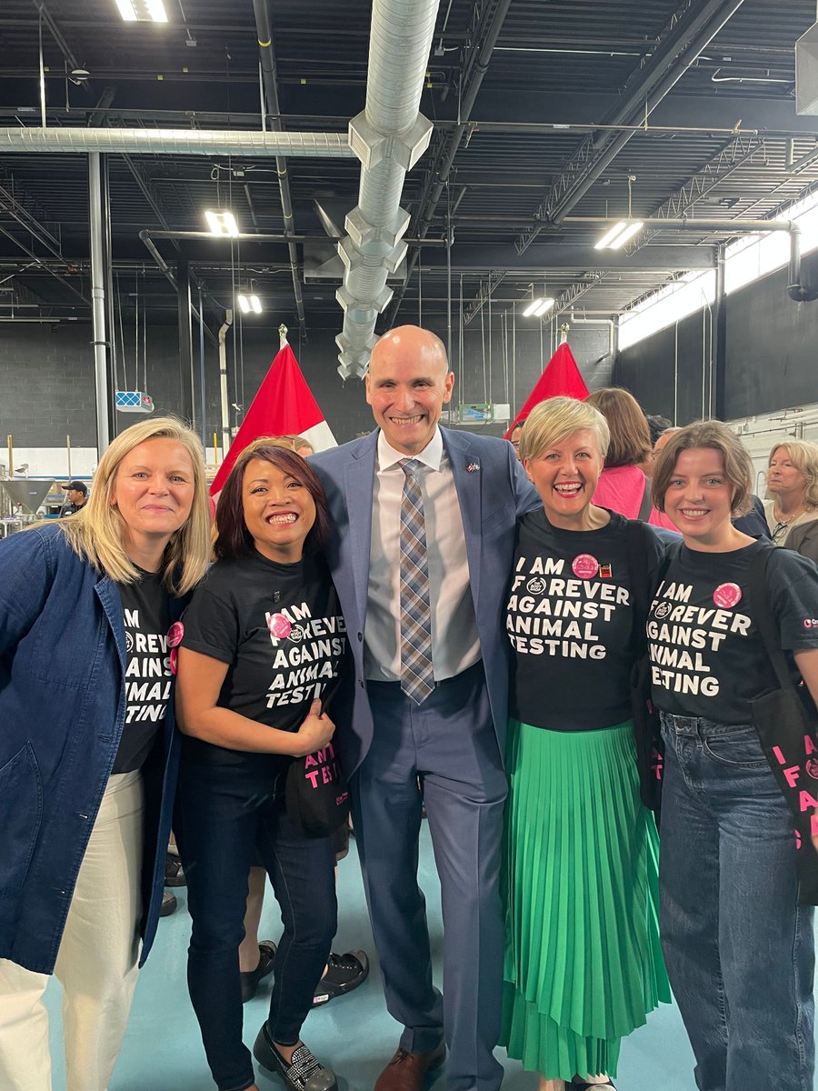 DashNatalie's tweet photo. Thanks to Minister @jyduclos for bringing forward this historic ban on cosmetic animal testing, @cosm_alliance for being great partners, and to @TheBodyShopCA &amp; @CrueltyFreeUSA for being a driving force behind this achievement. What a fantastic few days we've had celebrating 🥳 https://t.co/jPR2XzwiRz