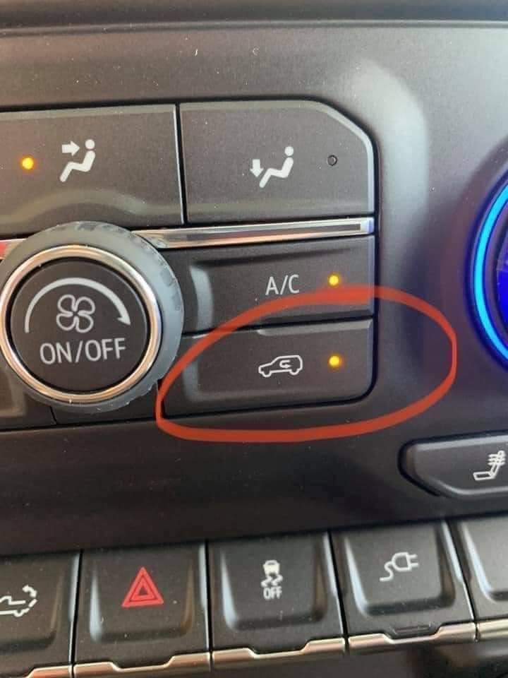 READ When it is miserably hot outside, if you do not recirculate the cooler air in the cabin, than your AC system is pulling hot air from outside and trying to cool it. Using the recirculation feature will get your car cooler and will decrease the wear and tear on your AC system.