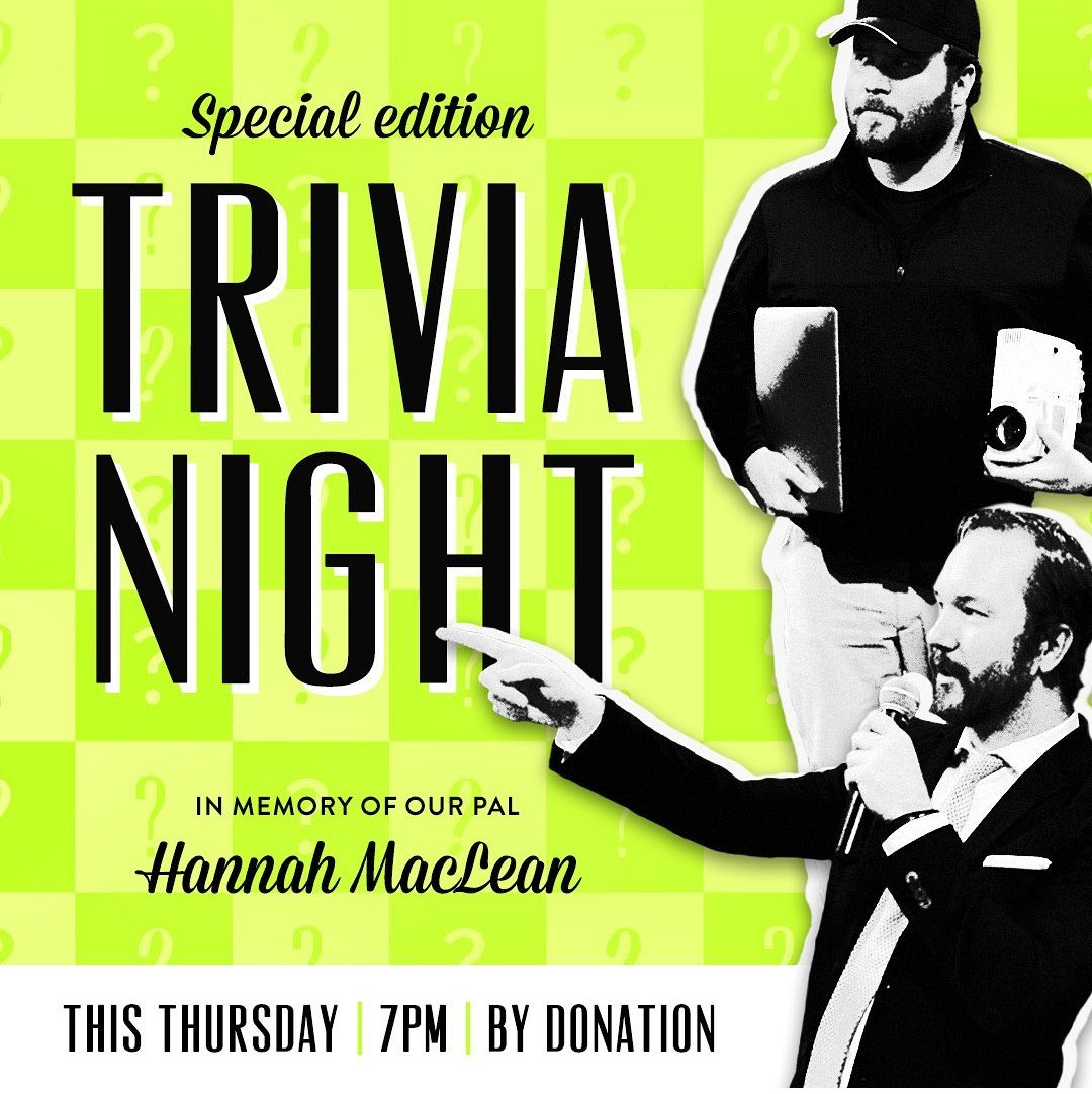 The wonderful Brightwood Brewery will be hosting a Trivia Night tomorrow at 7 pm, in loving memory of Hannah MacLean! 

They will be collecting donations for us as admission fees, which can be made through cash, card, or scanning our QR code that will be available at the event.