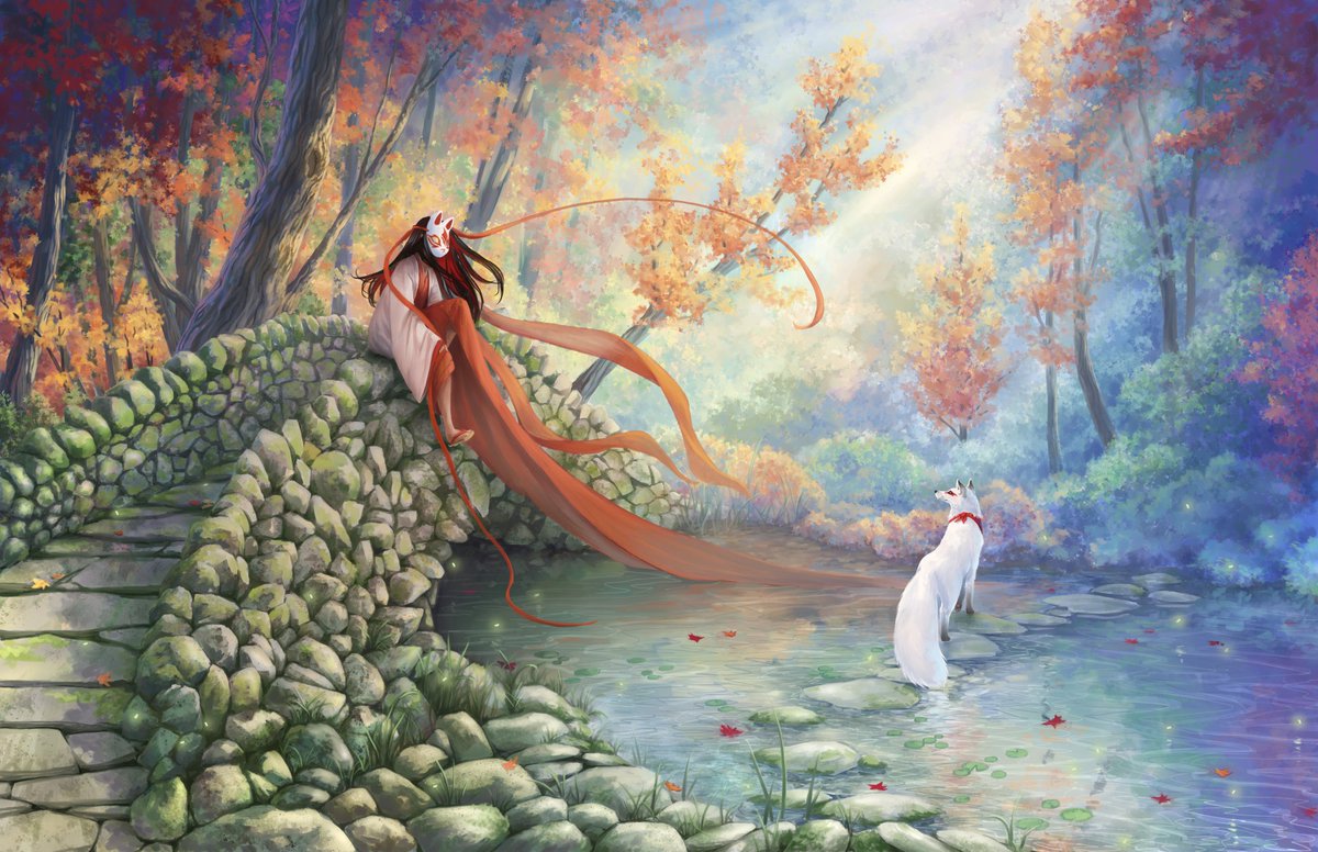 New art!  Inspired by Inari (and a kitsune messenger)