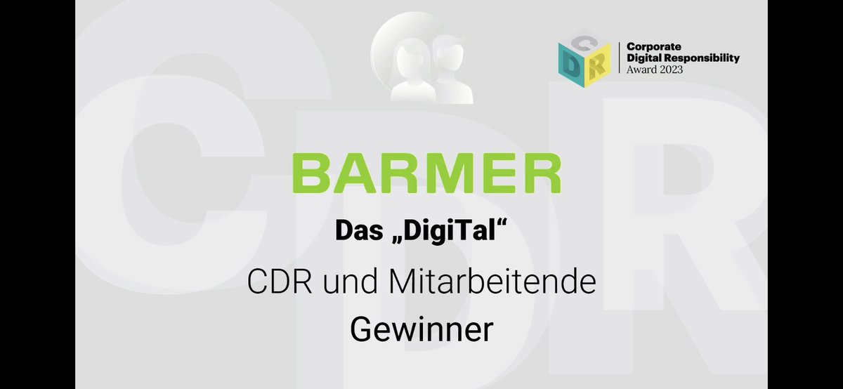 Hurra, unsere digitale Plattform für mehr Digitalkompetenz für Mitarbeitende hat Gold abgeräumt! #CDRAward <a href="/BARMER_Presse/">BARMER Presse</a>