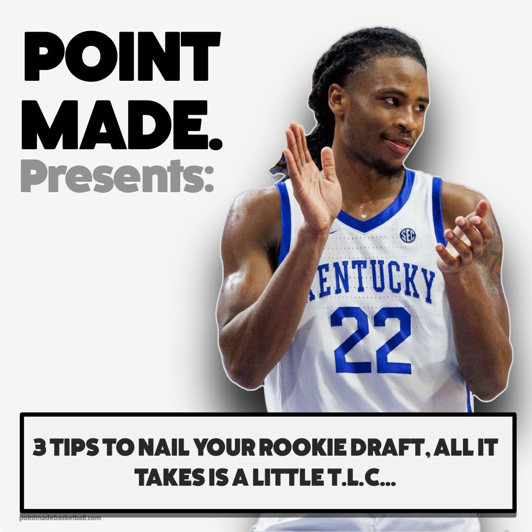 🚨 With Dynasty Rookie Draft season firing on all cylinders, we want to ensure you get off on the right foot! 🚨 

Point Made Presents:

3 Tips to Nail Your Rookie Draft, All it Takes is a Little T.L.C...

pointmadebasketball.com/blog/point-mad…

#NBADraft #dynastyhoops