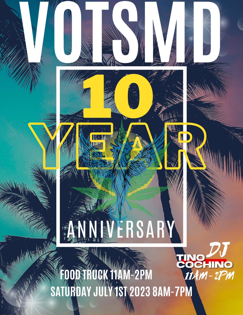 votsmd's tweet photo. 10 Year Anniversary ‼️‼️‼️‼️
@tinoCochino24 
@passthejeeter 
@bakedbros_ 
@tru_infusion 
@stiiizy 
@SauceEssentials 

It’ll be HOT 🔥 🔥 
But so will the DEALS 🤪 
 + Many More Vendors 
• Deals 
• Doorbusters
• BOGOs 
• Food/Drinks/Music (11A-2P) https://t.co/WxmemvAaPe