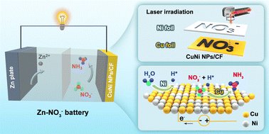 Laser-controlled tandem catalytic sites of CuNi alloys with ampere-level electrocatalytic nitrate-to-ammonia reduction activities for Zn–nitrate batteries pubs.rsc.org/en/Content/Art…