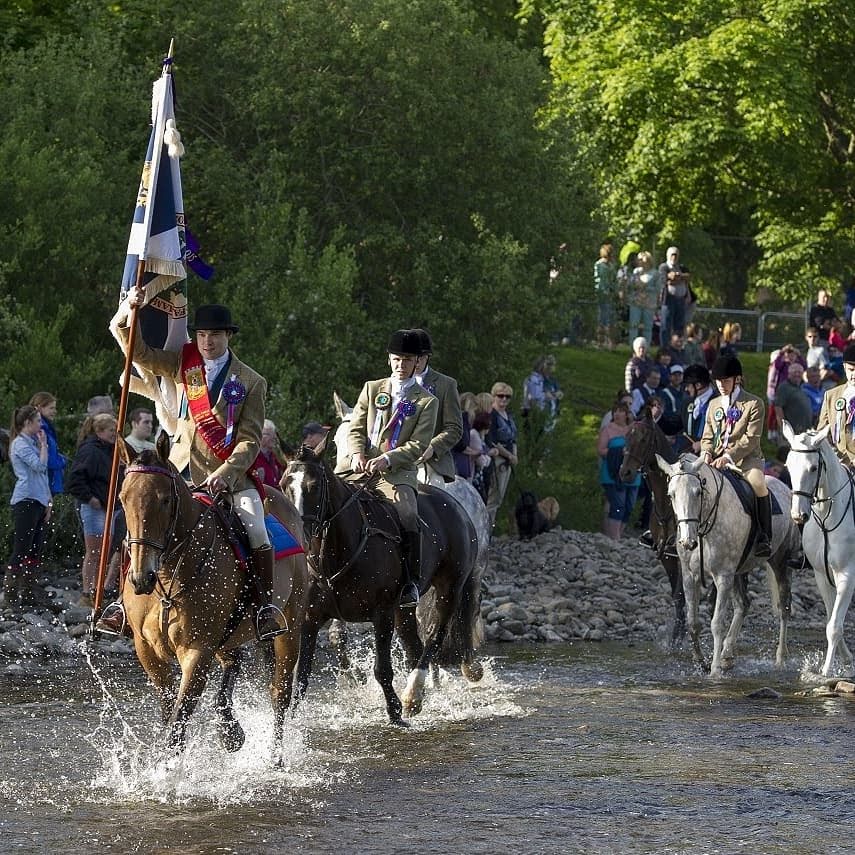 A4: The Common Ridings and Riding of the Marches, held across towns in the South os Scotland all summer, dating back to the 15th C these proud festivals are the largest and oldest equestrian festivals in the world #scotlandhour