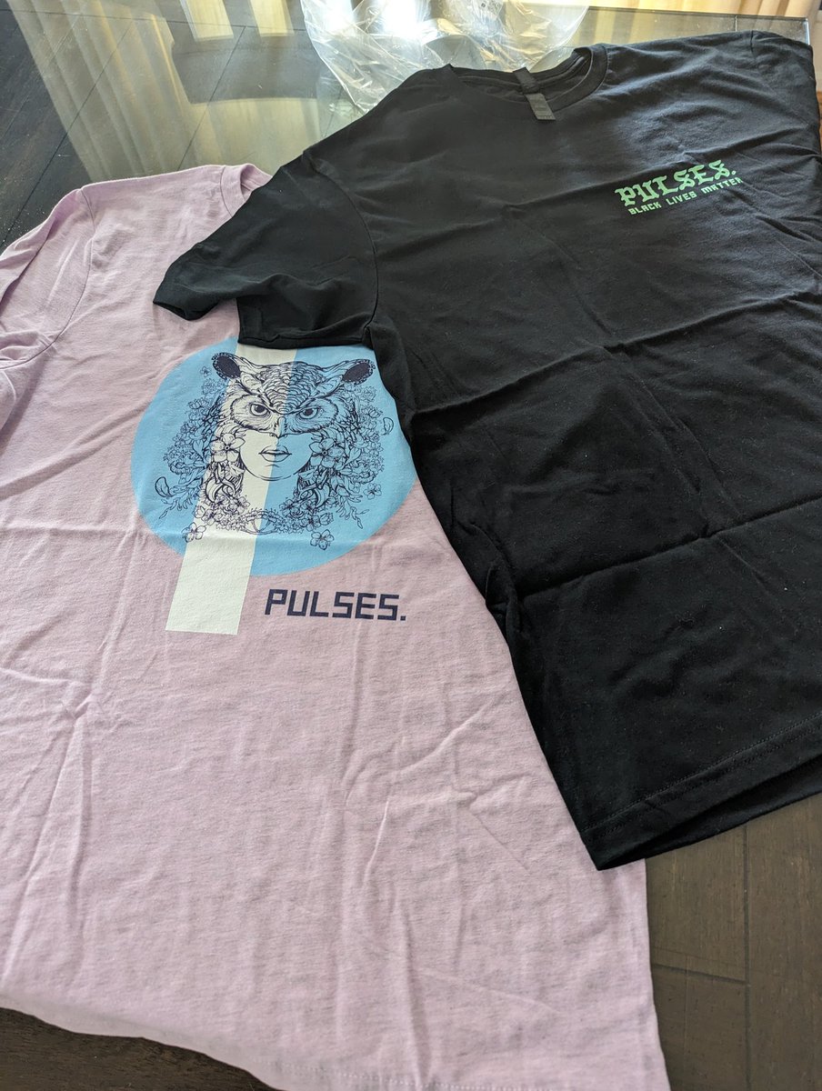 SwanCasting's tweet photo. Got new @pulsesVA  Merch l. I really wish they still had the purple Run the Gouls  hoodie. I could use some  colors in my merch collection https://t.co/m2hXKoUkQM