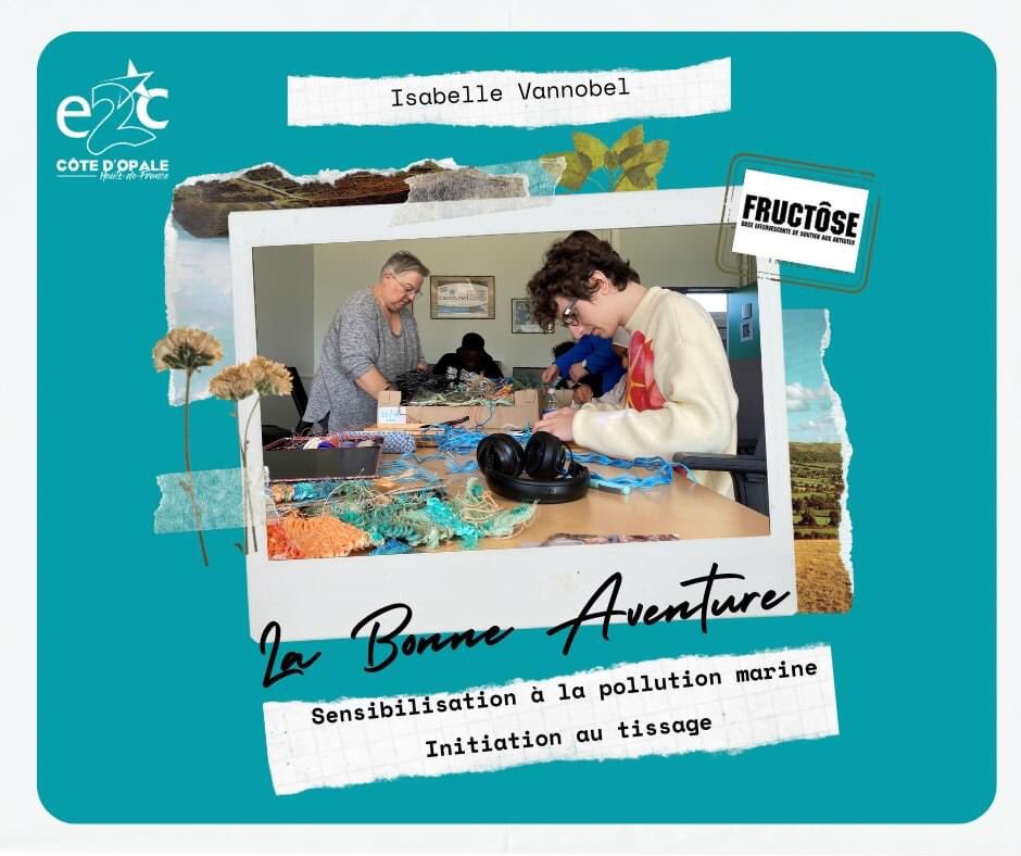 La Bonne Aventure

En partenariat avec l'association Fructôse et de l’artiste Isabelle Vannobel Ceravolo, les stagiaires ont bénéficié d’une sensibilisation à la pollution marine ainsi qu’une initiation au tissage. 

<a href="/eedk_fr/">Entreprendre Ensemble</a>