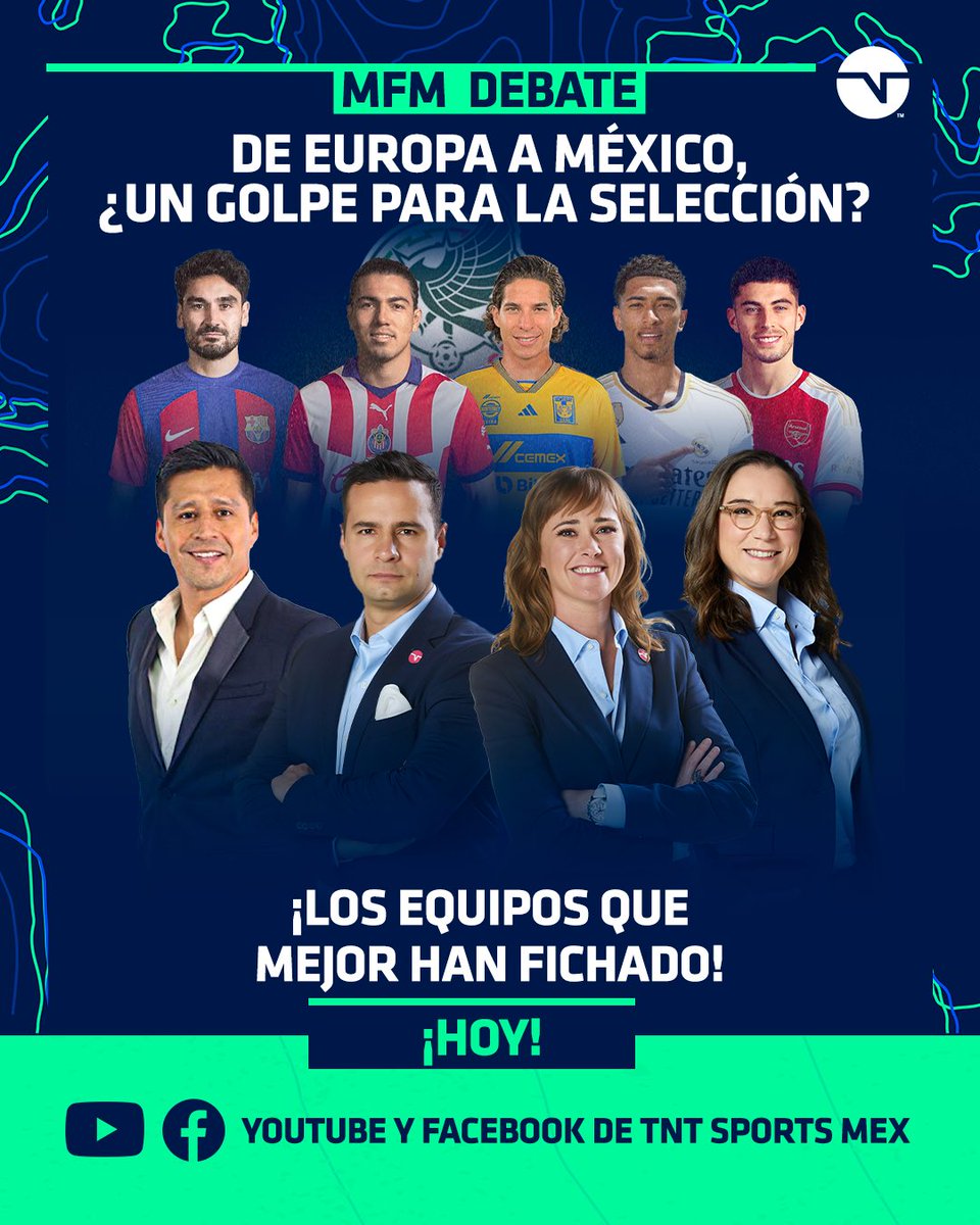 ¿Repatriar futbolistas afecta a la Selección Mexicana? En #MFMDebate analizaremos esta “moda” a la que podría unirse @Chivas con el fichaje del Guti y también hablaremos de los equipos en Europa que mejor se han reforzado. ⏰ 16:00 hrs. @tntsportsmex youtube.com/watch?v=s2E7Nu…